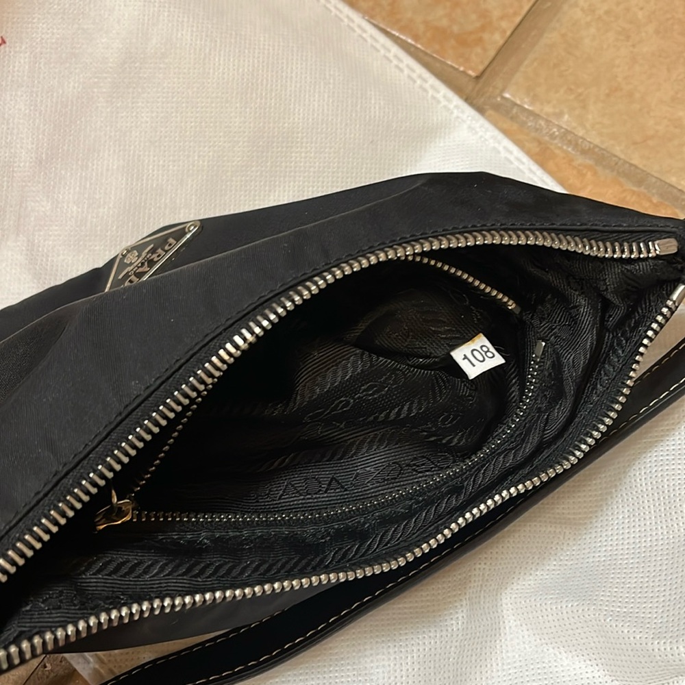 Vintage Prada Black Shoulder Bag Modern Minimalist Design - Picture 9 of 12